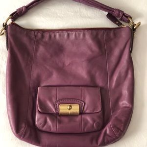 Coach Purple Leather Kristin Hobo Shoulder Crossbody Bag